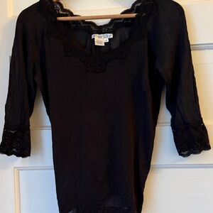 WinterSilks Black Lace undershirt for cold weather
